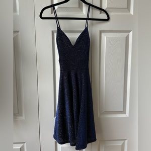 Windsor | Dark Blue Iridescent Sparkly Mini Homecoming Dress size SMALL